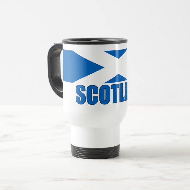 Schottland-Flagge Reisebecher (Vorderseite Links)