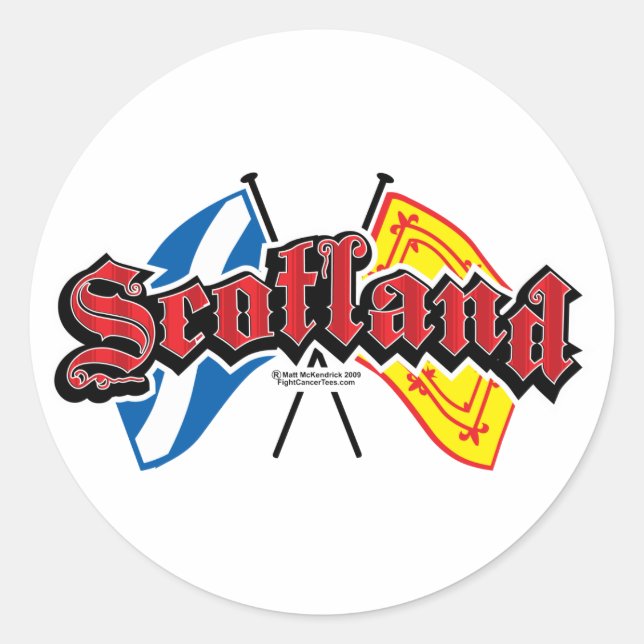 Schottland Flags Runder Aufkleber (Vorderseite)
