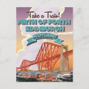 Schottland Fourth Bridge Reiseplakat. Postkarte