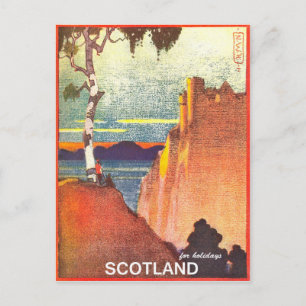 Schottland für Ferien, Vintage Reise Postkarte