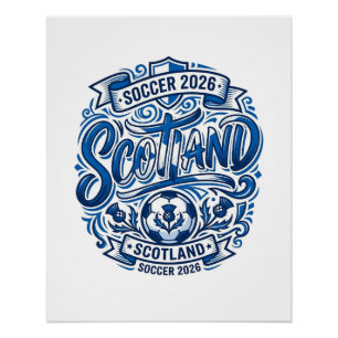 Schottland Fußball 2026 Fußball Fett Land Typograp Poster