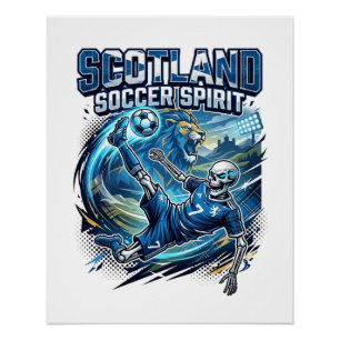 Schottland Fußball Geist Skelett Stürmer Nationen  Poster