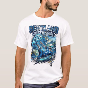 Schottland Fußball Geist Skelett Stürmer Nationen T-Shirt