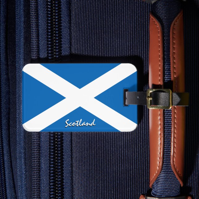 Schottland Gepäckmarken, patriotische schottische  Gepäckanhänger (Vorderseite Insitu 4)