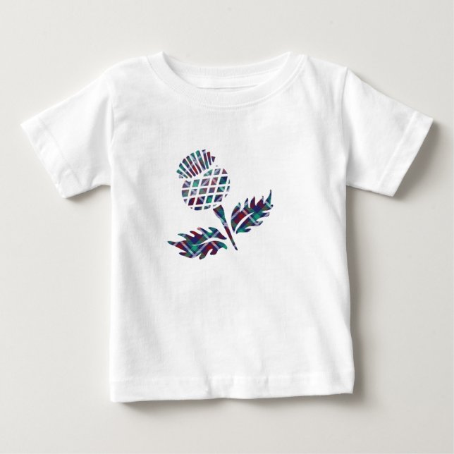 Schottland Geschenke Scottish Thistle Tartan Karie Baby T-shirt (Vorderseite)