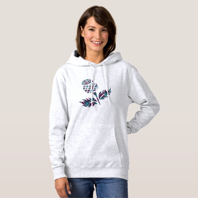 Schottland Geschenke Scottish Thistle Tartan Karie Hoodie (Vorne ganz)