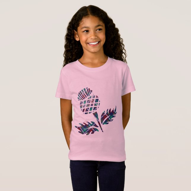 Schottland Geschenke Scottish Thistle Tartan Karie T-Shirt (Vorne ganz)