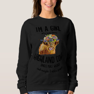 Schottland Highland Cow Just A Girl, die Malt W Li Sweatshirt