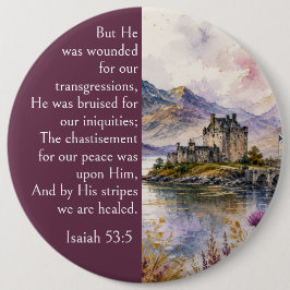 Schottland Highlands Ästhetik, Jesaja 53:5 Bibel Button