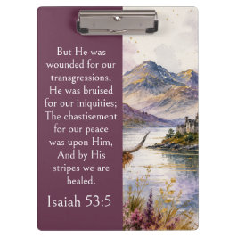 Schottland Highlands Ästhetik, Jesaja 53:5 Bibel Klemmbrett