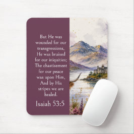 Schottland Highlands Ästhetik, Jesaja 53:5 Bibel Mousepad