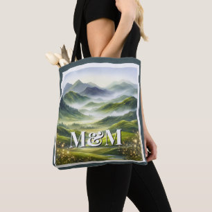 Schottland Highlands Ästhetik, Monogramm Modern Tasche