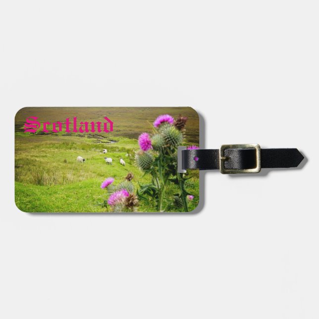 Schottland-Hochland-kundengerechter Gepäckanhänger (Vorderseite horizontal)