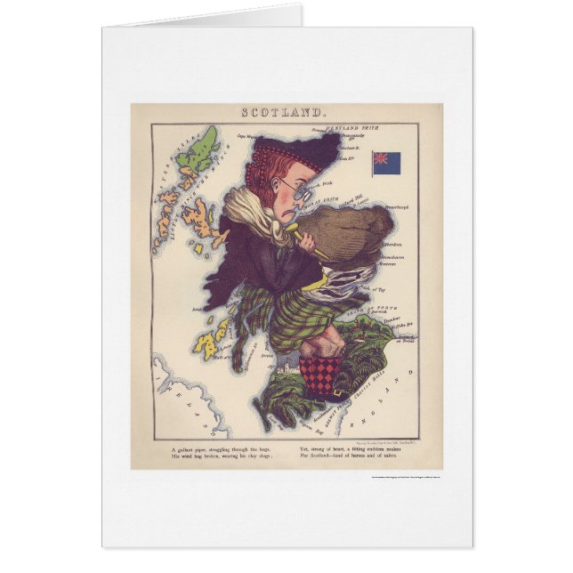 Schottland-Karikatur-Karte 1868 (Vorne)