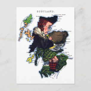 Schottland-Karikaturkarte Postkarte