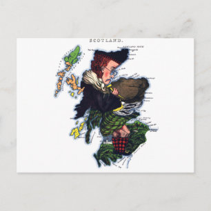 Schottland-Karikaturkarte Postkarte