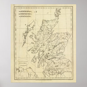 Schottland-Kontur Poster