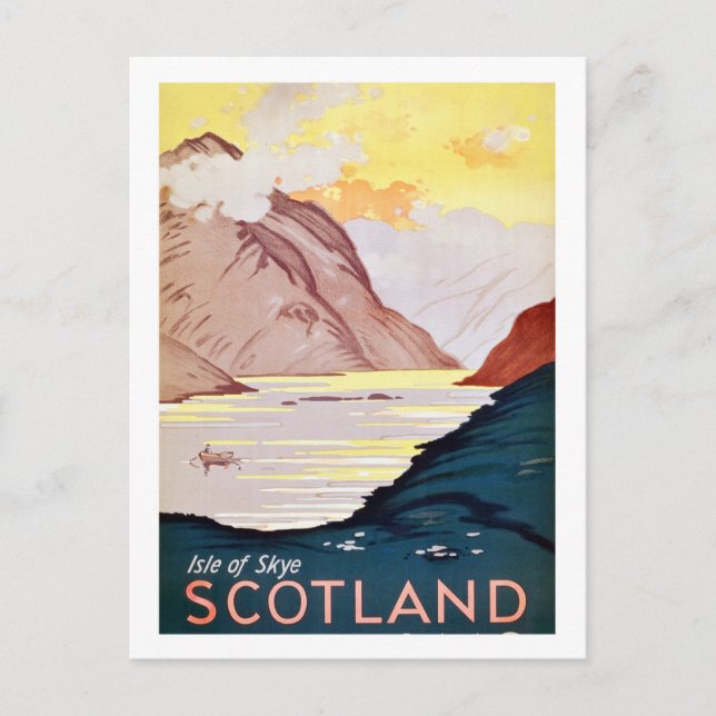 Schottland Landschaft, Vintage Reise Postkarte (Vorderseite)