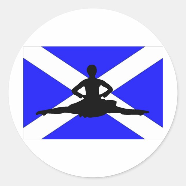 Schottland Leap Runder Aufkleber (Vorderseite)