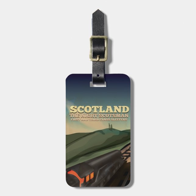 Schottland Locomotive Travel Poster Gepäckanhänger (Vorderseite vertikal)