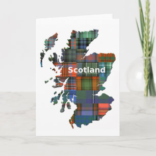 Schottland Map Multi Tartan Karte