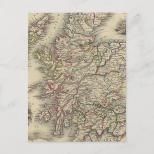 Schottland mit Einfahrkarte der Shetland-Inseln Postkarte