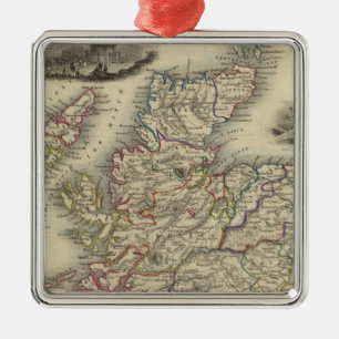 Schottland mit Einfügungskarte der Shetland-Insel Ornament Aus Metall