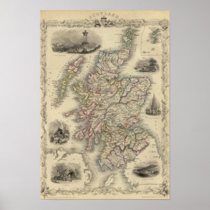 Schottland mit Einfügungskarte der Shetland-Insel Poster