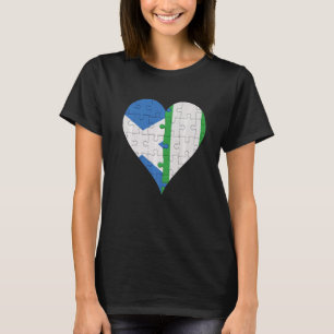 Schottland-Nigeria-Flaggenherz T-Shirt