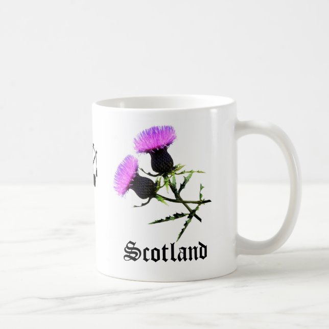 Schottland-Pfeifer, Blumendistel Kaffeetasse (Rechts)