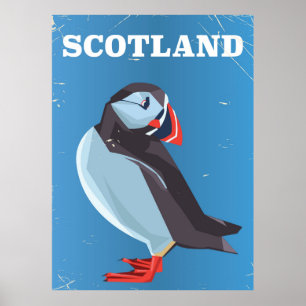 Schottland Puffin Vogel Vintage Reiseplakat Poster