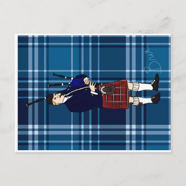 Schottland: Reise mit Piper Postkarte (Vorderseite)