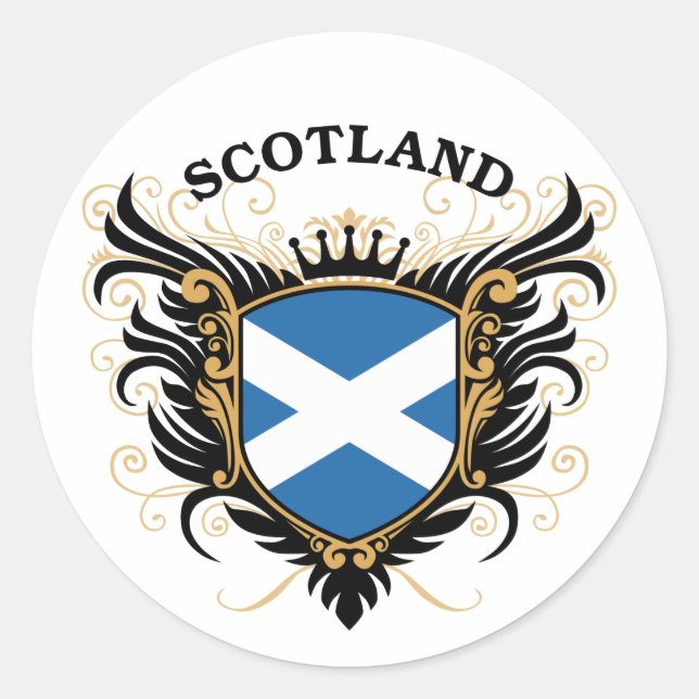 Schottland Runder Aufkleber (Vorderseite)