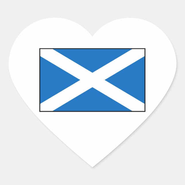Schottland - Schottische Flagge Herz-Aufkleber (Vorderseite)