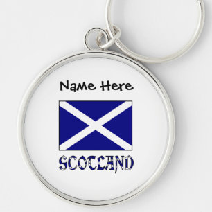 Schottland Schottische Flagge Schwarz Personalisie Schlüsselanhänger