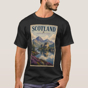Schottland Schottische Highland-Illustration Reise T-Shirt