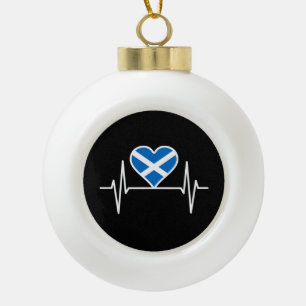 Schottland - Schottland Flag Heartbeat Keramik Kugel-Ornament