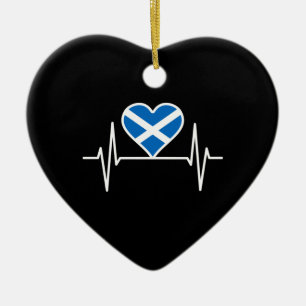 Schottland - Schottland Flag Heartbeat Keramik Ornament