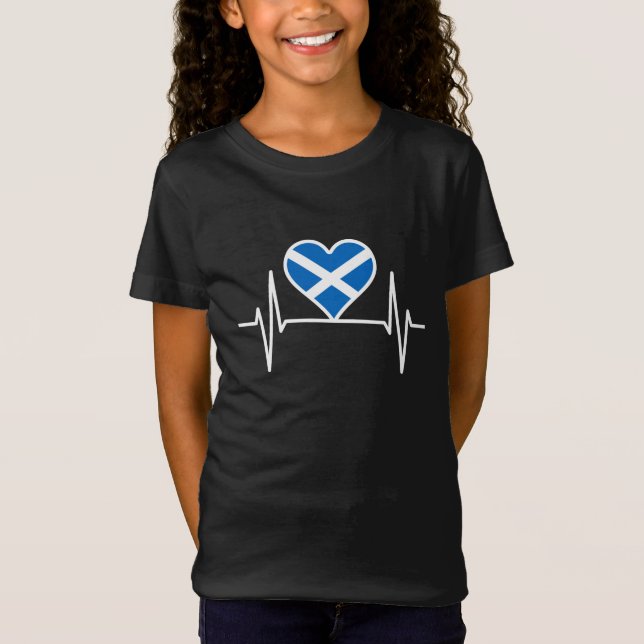 Schottland - Schottland Flag Heartbeat T-Shirt (Vorderseite)