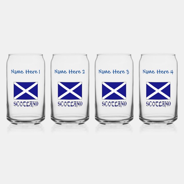 Schottland Schottland Flaggen Blue Personalization Dosenglas (Vorderseite)