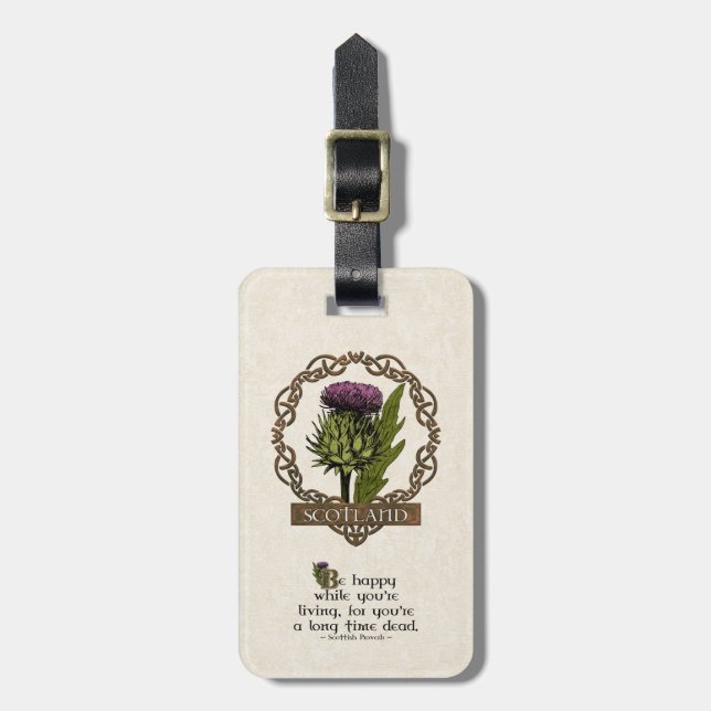 Schottland, Schottland, Thistle Celtic Knospen, Sp Gepäckanhänger (Vorderseite vertikal)