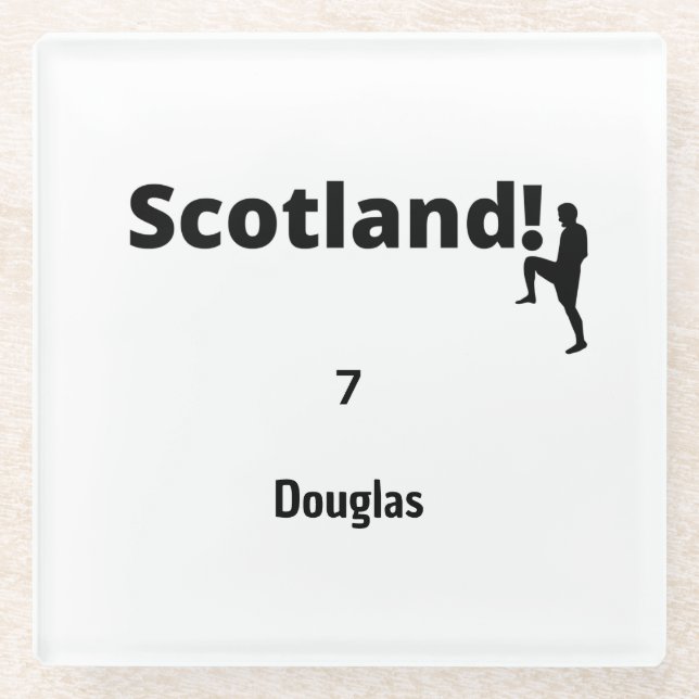 Schottland Soccer, anpassbar Glasuntersetzer (Vorderseite)