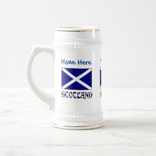 Schottland St. Andrew Kreuz Flagge Personalisiert Bierglas