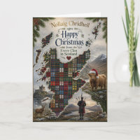 Schottland-Tartan-Karte als Weihnachtskarte
