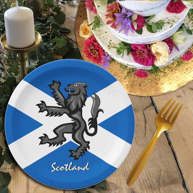 Schottland-Teller, Rampant, Löwe, Schottische Flag Pappteller (Von Creator hochgeladen)