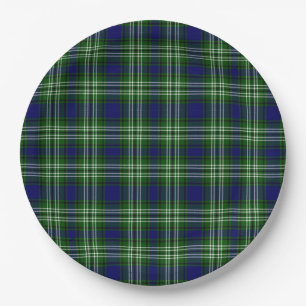 Schottland Tweedside District Tartan Pappteller