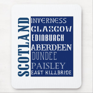 Schottland-U-Bahn-Wortkunst Mousepad