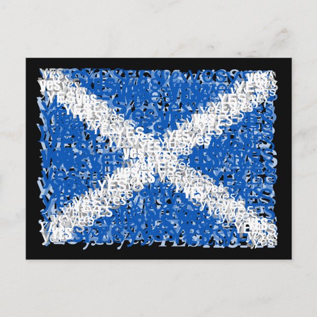 Schottland Unabhängigkeit: Schottische Ja-Flagge, Postkarte (Vorderseite)