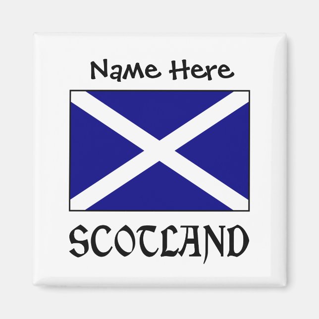 Schottland und Schotte Flag Personalisierter Platz Magnet (Vorne)