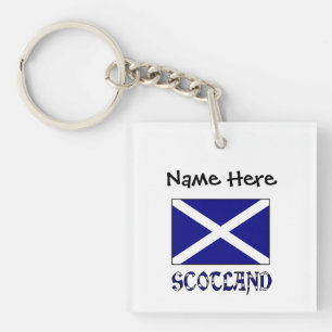 Schottland und St. Andrew Kreuz Flagge Personalisi Schlüsselanhänger